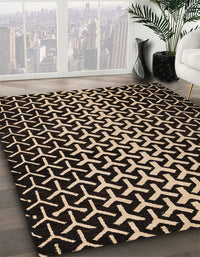 Abstract Camel Brown Modern Rug, abs5247