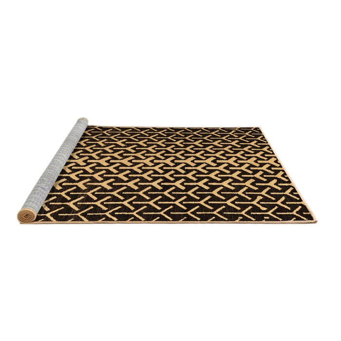 Sideview of Machine Washable Abstract Brown Modern Rug, wshabs5247brn