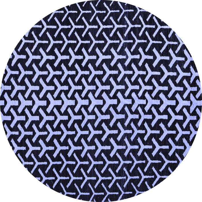 Round Machine Washable Abstract Blue Modern Rug, wshabs5247blu