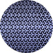 Round Machine Washable Abstract Blue Modern Rug, wshabs5247blu