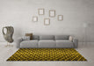 Machine Washable Abstract Yellow Modern Rug in a Living Room, wshabs5247yw