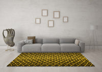 Machine Washable Abstract Yellow Modern Rug, wshabs5247yw