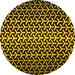 Round Machine Washable Abstract Yellow Modern Rug, wshabs5247yw