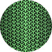 Round Abstract Emerald Green Modern Rug, abs5247emgrn