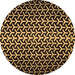 Round Machine Washable Abstract Brown Modern Rug, wshabs5247brn