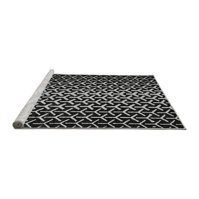 Sideview of Machine Washable Abstract Gray Modern Rug, wshabs5247gry