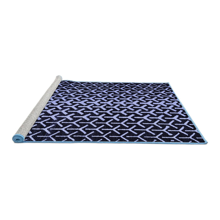 Sideview of Machine Washable Abstract Blue Modern Rug, wshabs5247blu