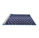 Sideview of Machine Washable Abstract Blue Modern Rug, wshabs5247blu