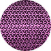 Round Machine Washable Abstract Pink Modern Rug, wshabs5247pnk