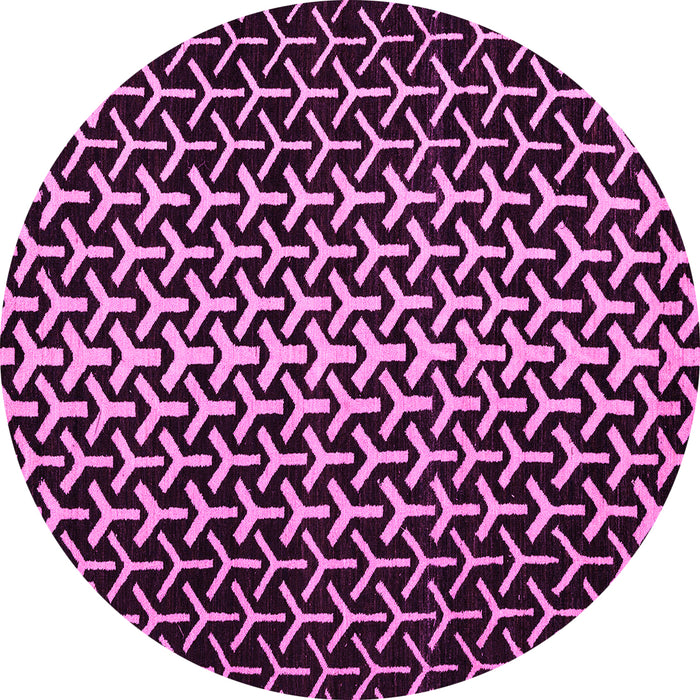 Round Abstract Pink Modern Rug, abs5247pnk