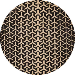 Round Abstract Camel Brown Modern Rug, abs5247