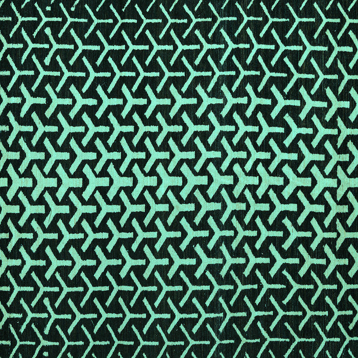 Square Machine Washable Abstract Turquoise Modern Area Rugs, wshabs5247turq