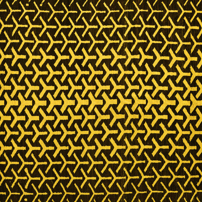 Square Machine Washable Abstract Yellow Modern Rug, wshabs5247yw