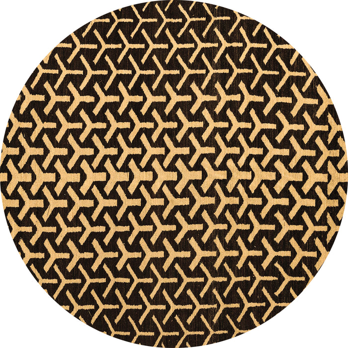 Round Abstract Brown Modern Rug, abs5247brn