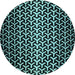 Round Abstract Light Blue Modern Rug, abs5247lblu