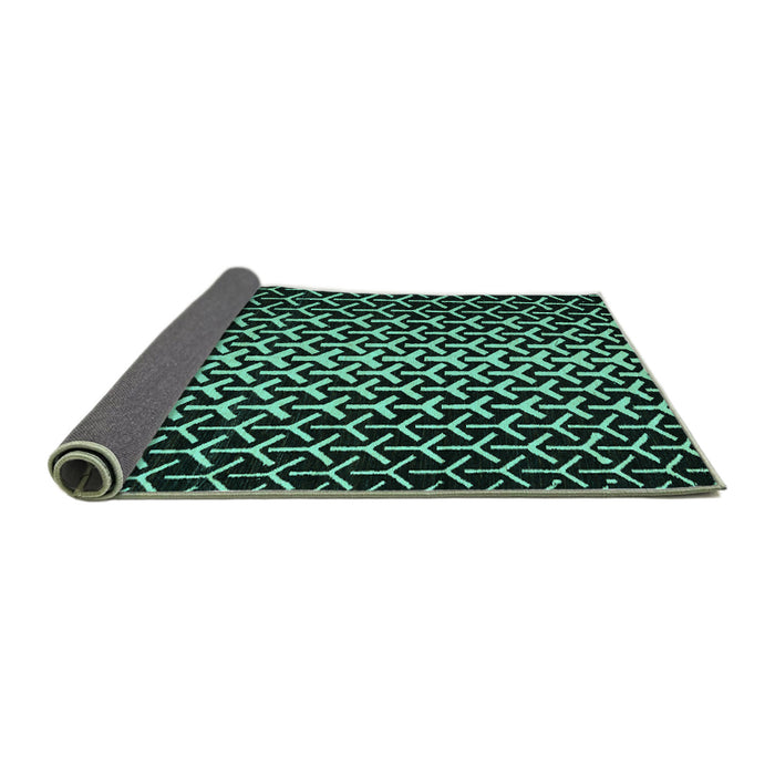 Sideview of Abstract Turquoise Modern Rug, abs5247turq