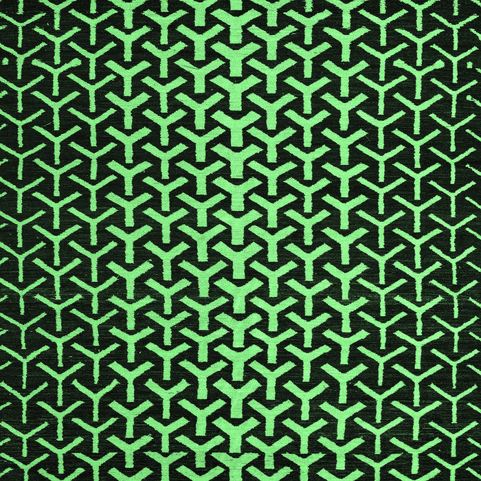 Square Machine Washable Abstract Emerald Green Modern Area Rugs, wshabs5247emgrn