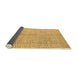 Sideview of Abstract Chrome Gold Yellow Modern Rug, abs5248