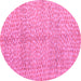 Round Machine Washable Abstract Pink Modern Rug, wshabs5248pnk