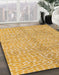 Abstract Chrome Gold Yellow Modern Rug in Family Room, abs5248