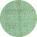 Round Abstract Light Blue Modern Rug, abs5248lblu