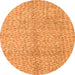 Round Machine Washable Abstract Orange Modern Area Rugs, wshabs5248org