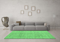 Machine Washable Abstract Emerald Green Modern Rug, wshabs5248emgrn