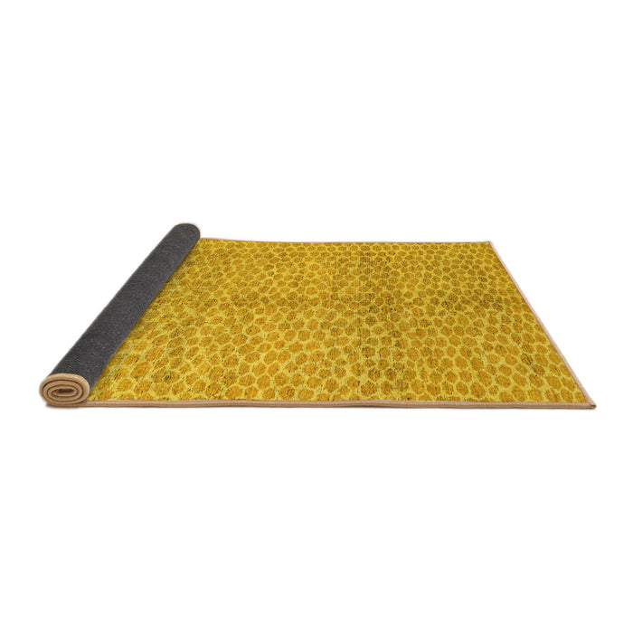 Sideview of Abstract Yellow Modern Rug, abs5248yw