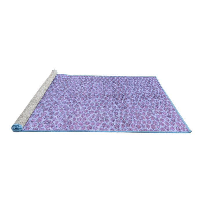 Sideview of Machine Washable Abstract Blue Modern Rug, wshabs5248blu