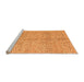 Sideview of Machine Washable Abstract Orange Modern Area Rugs, wshabs5248org