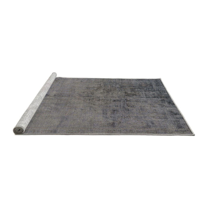 Sideview of Machine Washable Abstract Gunmetal Gray Rug, wshabs5249