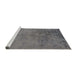 Sideview of Machine Washable Abstract Gunmetal Gray Rug, wshabs5249