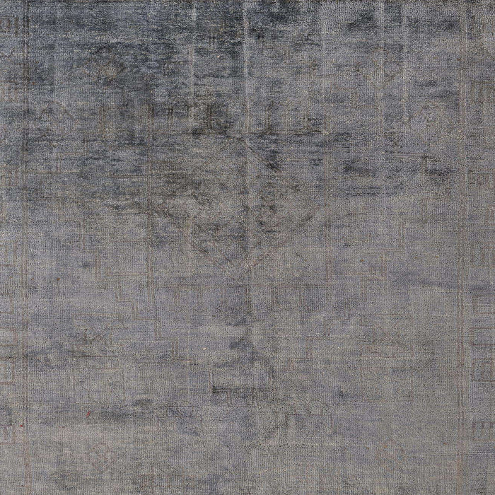 Square Abstract Gunmetal Gray Modern Rug, abs5249