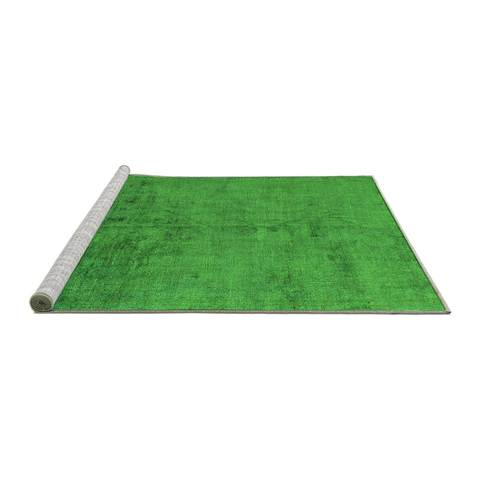 Sideview of Machine Washable Abstract Green Modern Area Rugs, wshabs5249grn