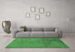 Machine Washable Abstract Emerald Green Modern Area Rugs in a Living Room,, wshabs5249emgrn