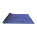 Sideview of Abstract Blue Modern Rug, abs5249blu