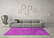 Machine Washable Abstract Pink Modern Rug in a Living Room, wshabs5249pnk