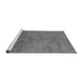 Sideview of Machine Washable Abstract Gray Modern Rug, wshabs5249gry