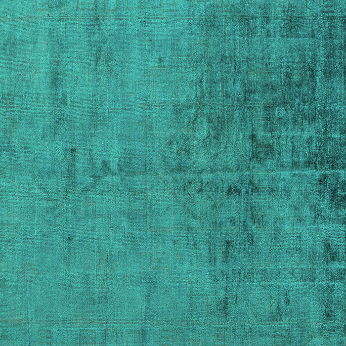 Square Machine Washable Abstract Turquoise Modern Area Rugs, wshabs5249turq