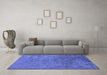 Machine Washable Abstract Blue Modern Rug in a Living Room, wshabs5249blu