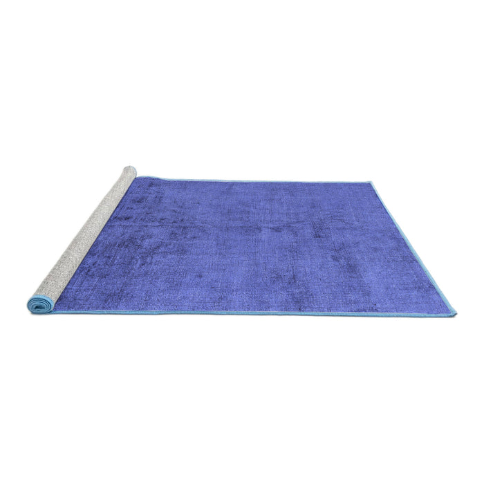 Sideview of Machine Washable Abstract Blue Modern Rug, wshabs5249blu