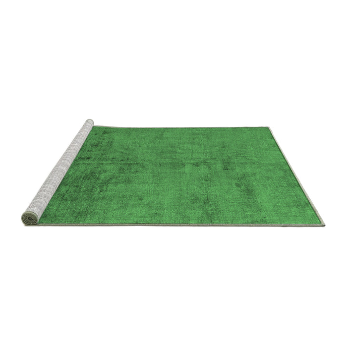 Sideview of Machine Washable Abstract Emerald Green Modern Area Rugs, wshabs5249emgrn