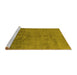 Sideview of Machine Washable Abstract Yellow Modern Rug, wshabs5249yw