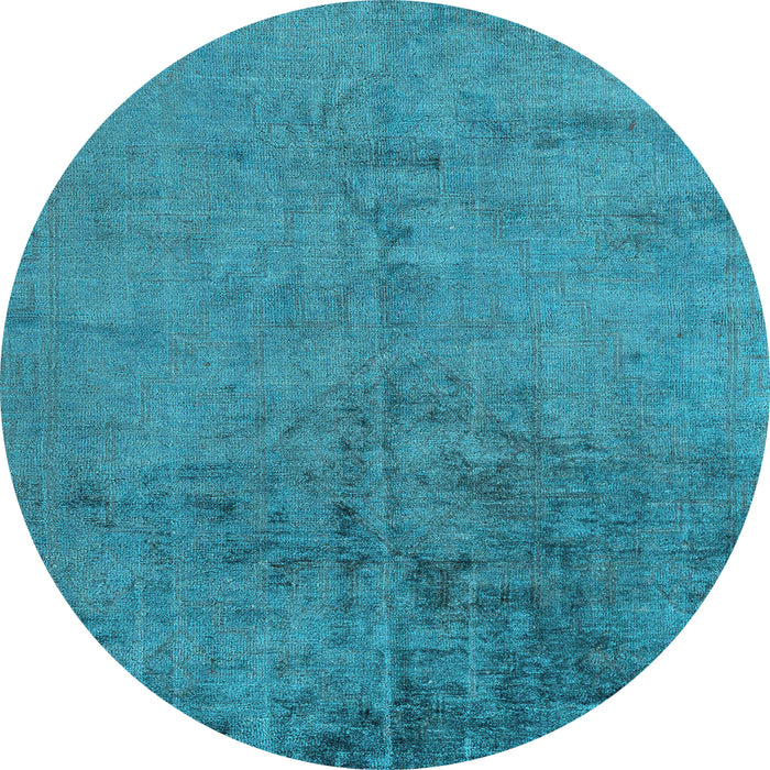Round Abstract Light Blue Modern Rug, abs5249lblu