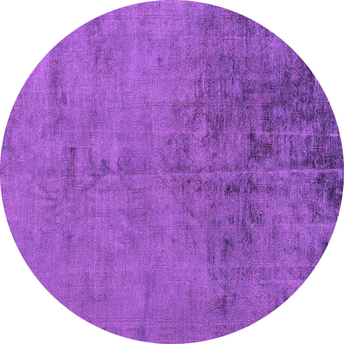 Round Machine Washable Abstract Purple Modern Area Rugs, wshabs5249pur