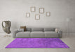 Machine Washable Abstract Purple Modern Area Rugs in a Living Room, wshabs5249pur