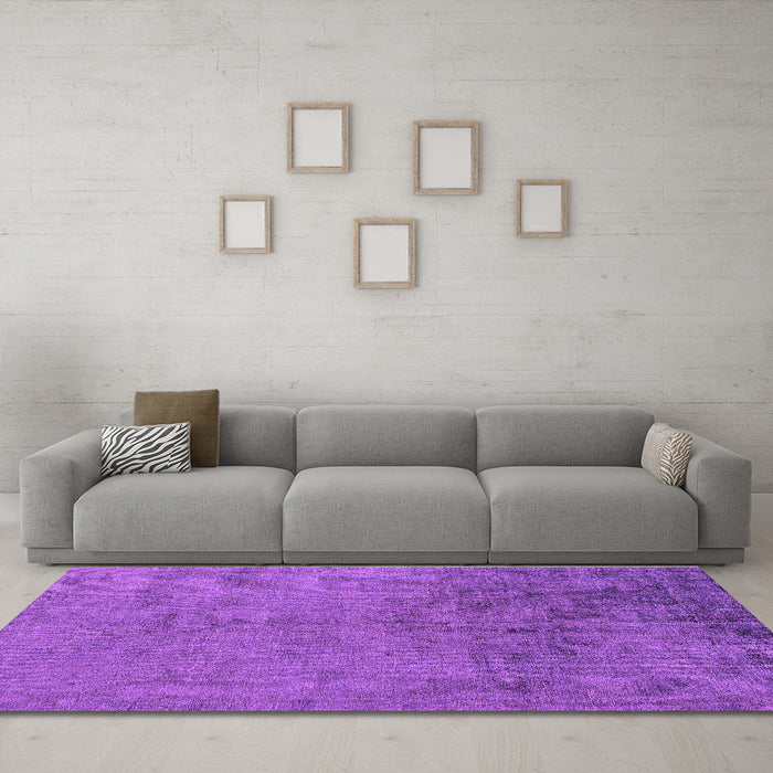 Machine Washable Abstract Purple Modern Area Rugs in a Living Room, wshabs5249pur