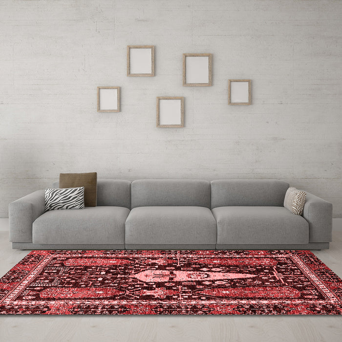 Modern Red Washable Rugs