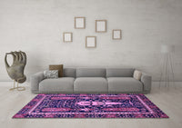 Machine Washable Abstract Purple Modern Rug, wshabs524pur