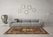 Machine Washable Abstract Brown Modern Rug in a Living Room,, wshabs524brn